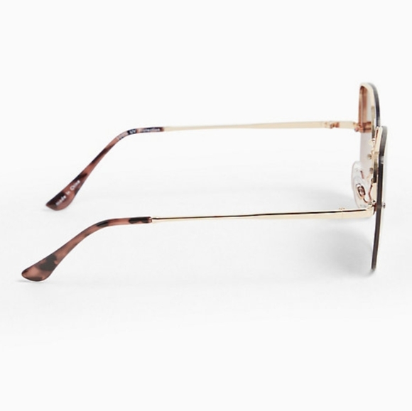 LAST PAIR!GOLD-TONE RIMLESS SQUARE-OVAL SUNGLASSES - Picture 3 of 3